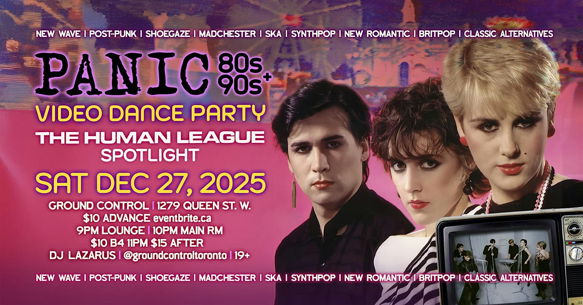 PANIC: 80s/90s Video Dance Party w/ HUMAN LEAGUE Spotlight