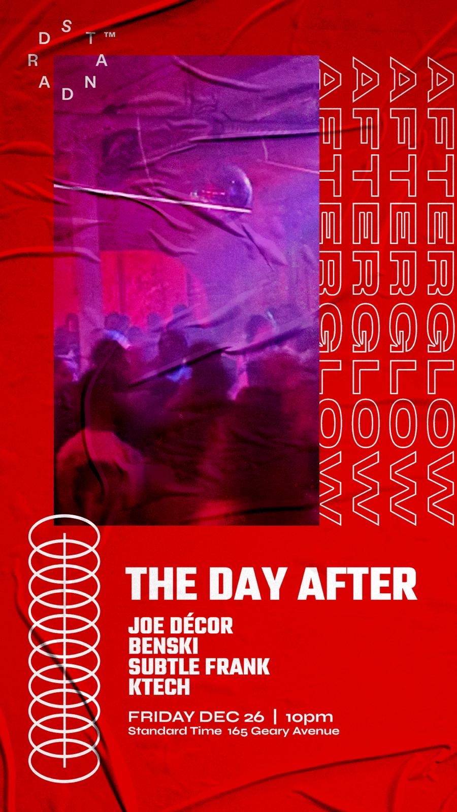 AFTER GLOW: A STANDARD BOXING DAY EVENT with Joe Décor, Benski, Subtle Frank + KTECH