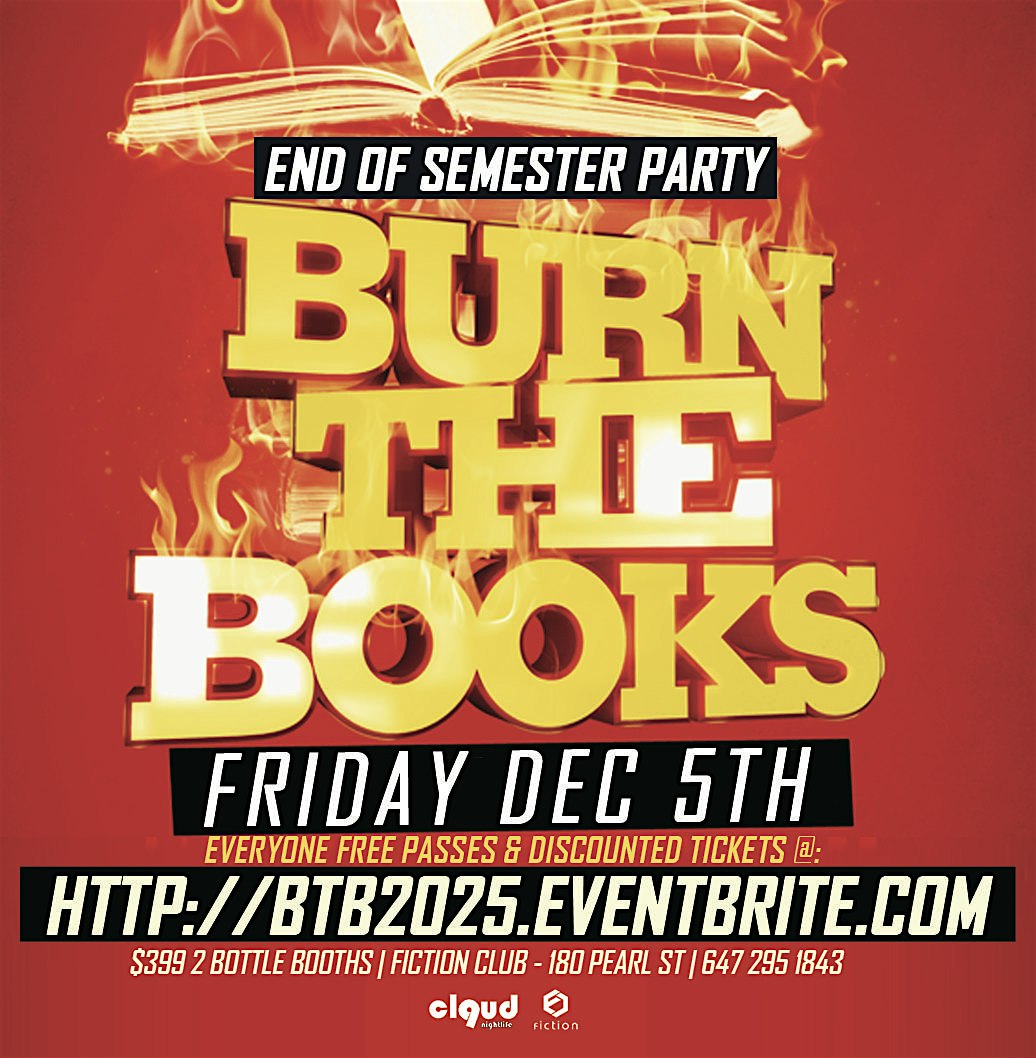 *FREE TICKETS* | BURN THE BOOKS @ FICTION | FRI DEC 5