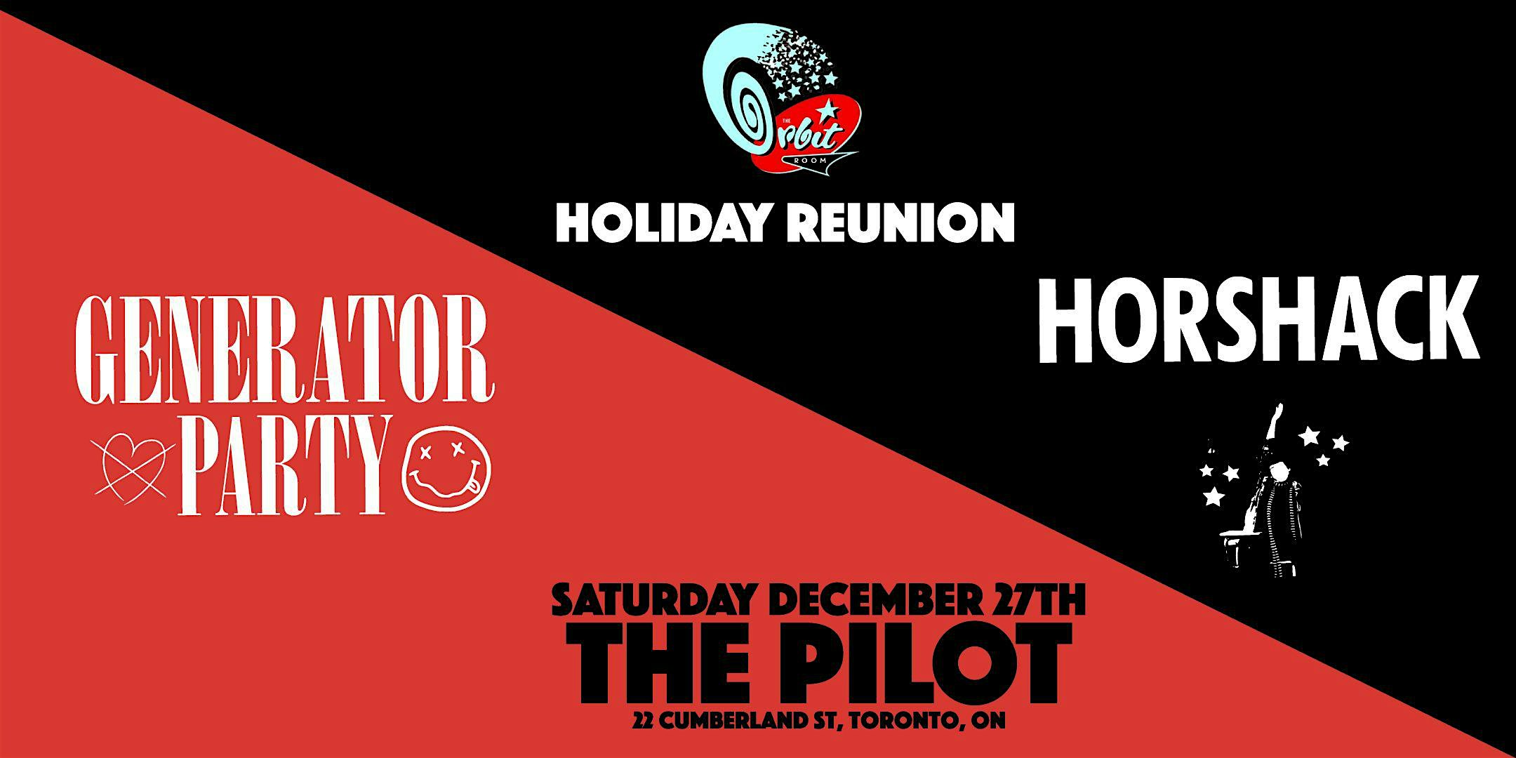 Orbit Room Holiday Reunion with Horshack and Generator Party