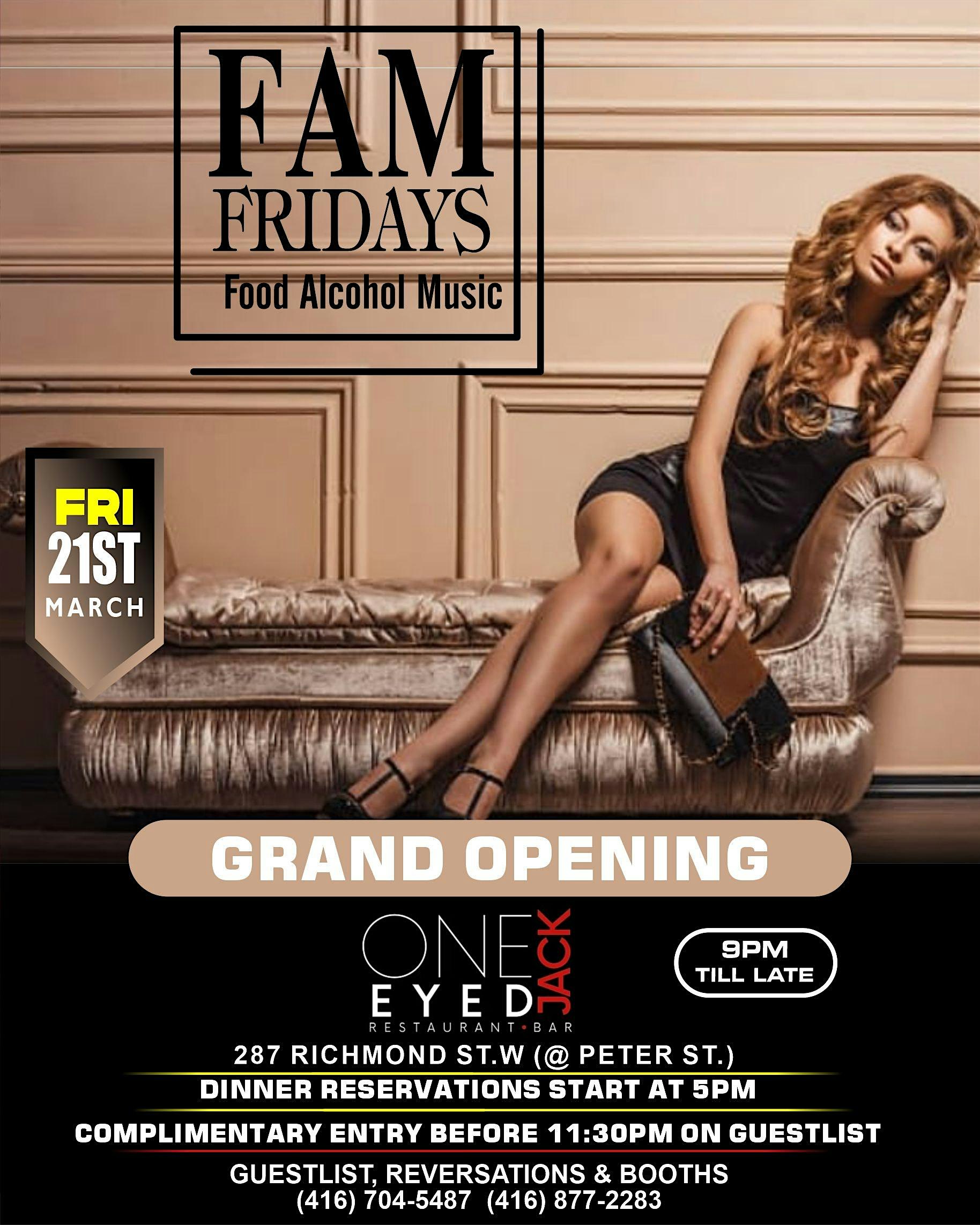 FAM FRIDAYS |  UPSCALE DINNER  CLUB |  ONE EYED JACK TORONTO
