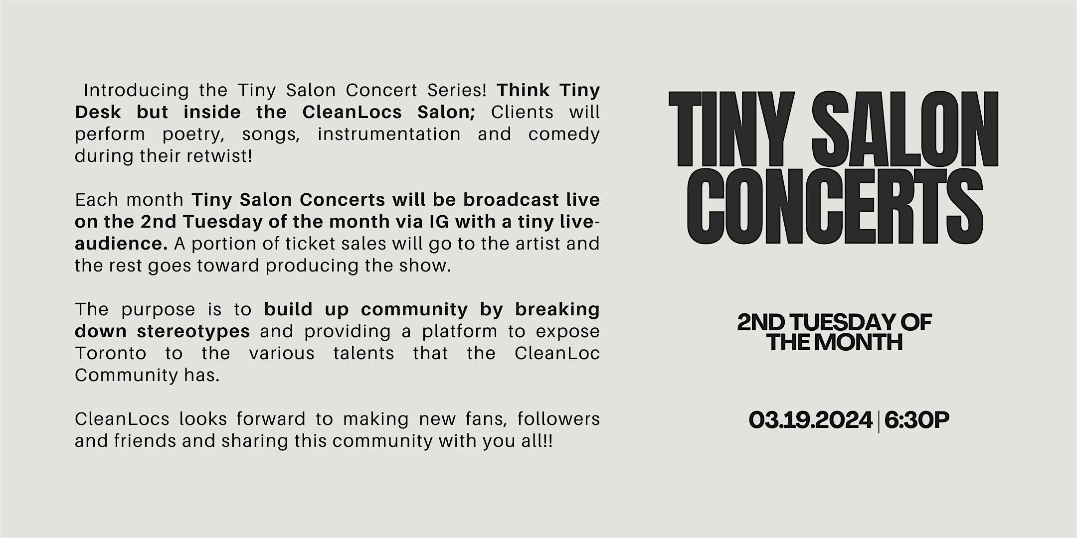 Tiny Salon Concert Series